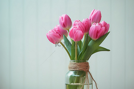 植物香背景图片_一个带有紫色花瓶的罐子里装满了粉红色的郁金香