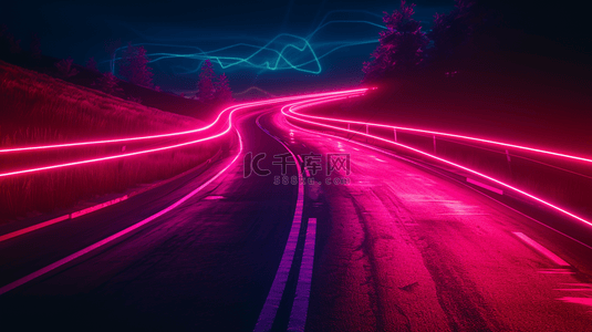 夜晚路上背景图片_夜晚山路上红色灯光线条流线纹理的背景9