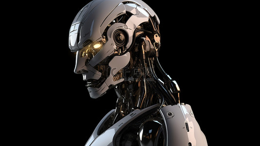 人工智能机器人的前瞻性机器人 3d 渲染图像