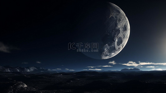 月亮天空星系白云