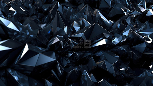 烹饪方式背景图片_三角形黑水晶背景的 3d 渲染