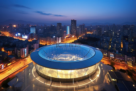 大型广场背景图片_从一座大型建筑的顶部展示一座城市