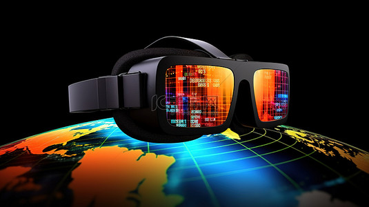 全球数码背景图片_使用 3D VR 眼镜进行虚拟全球元宇宙可视化