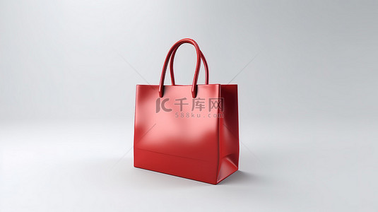 礼品广告背景图片_白色优质购物袋的 3D 渲染非常适合广告和品牌推广