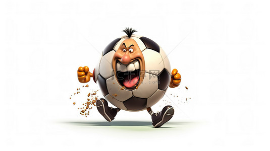 德国足球背景图片_3d 渲染中搞笑的足球运动员