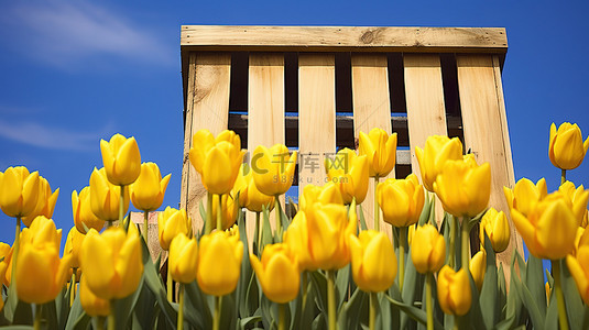 植物香背景图片_木塔中的黄色郁金香照片 木塔中的黄色郁金香美术印刷品