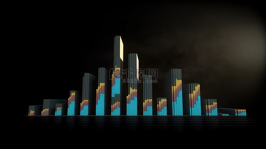 提背景图片_安提瓜和巴布达爆炸性的区块链市场 3D 渲染的加密货币图表