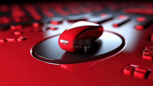 红色登录背景图片_鼠标光标悬停在红色登录按钮上的 3D 插图