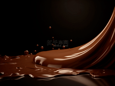 好吃美食背景图片_巧克力液体瀑布美食甜品摄影广告背景