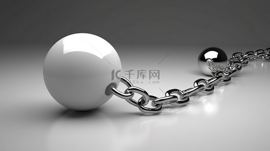 铁链背景图片_3d 角色与球和链
