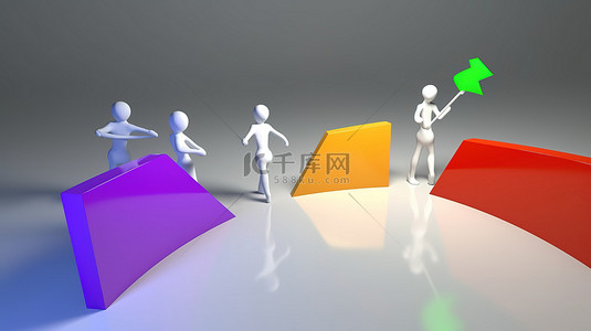 做出的改进背景图片_做出正确的选择决策的 3D 渲染插图