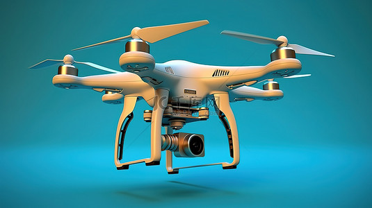 飞行的背景图片_无人机在清澈的蓝天中用相机飞行的鸟瞰图 3D 渲染