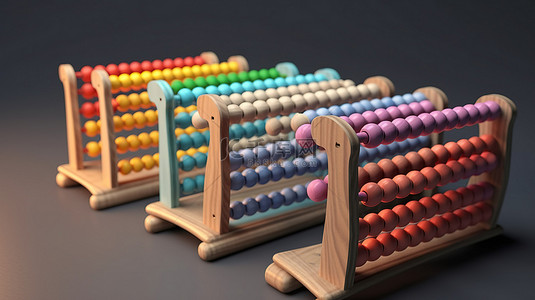 多彩 3d 木制算盘玩具的集合