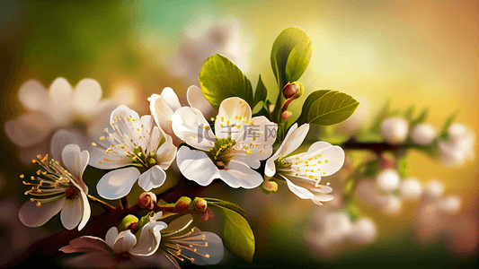 花朵三月梨花开背景