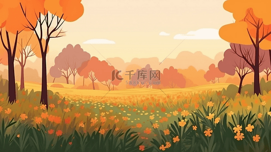 草地黄色秋天背景