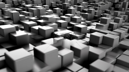 马赛克背景背景图片_运动中灰色立方体的动态 3D 渲染