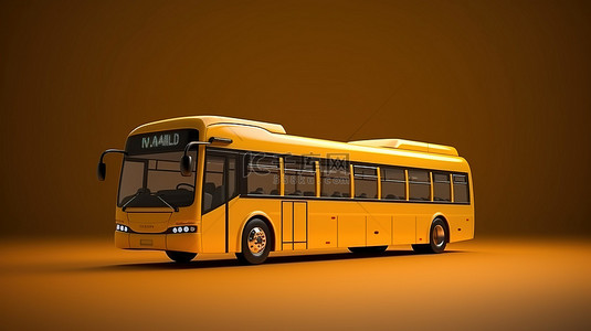 3D 渲染插图中的孤立城市公交车