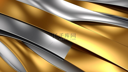 银色金属质感字背景图片_3d 渲染金属质感与金色和银色