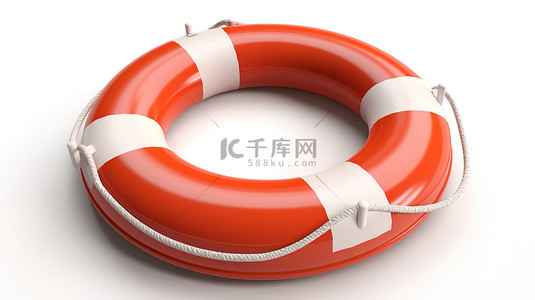 救援装备背景图片_救生圈的孤立白色背景 3D 插图图标