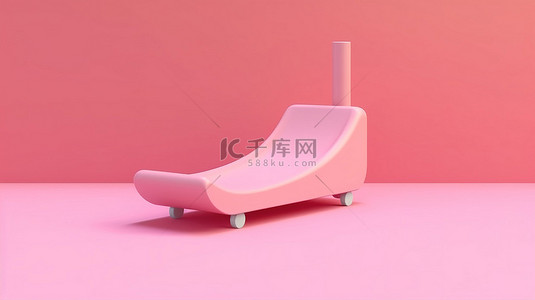 3D 创建的粉红色背景上时尚设计的非凡倾斜跷跷板