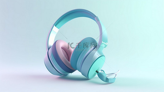 孤立的白色 3d 耳机图标卡通风格 3d 渲染音乐聆听的插图