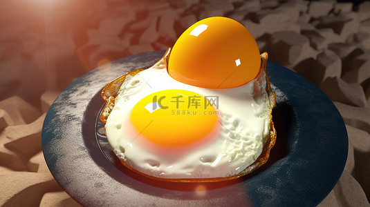 鸡蛋背景图片_3D 渲染中的加密早餐阳光面以太坊蛋黄