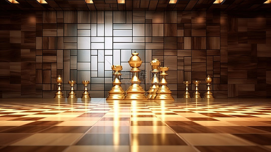 国际象棋锦标赛竞技场的 3d 插图