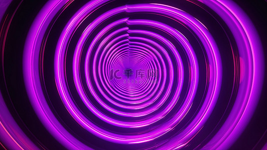 高血压眩晕背景图片_动态霓虹灯风格紫色眩晕线在优雅的抽象背景 3D 插图上运动