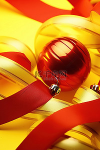 红色和黄色的圣诞饰品