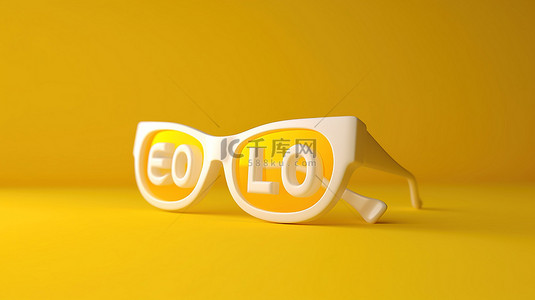 在 3D 视觉效果中，在充满活力的黄色背景上使用白色色调保持冷静