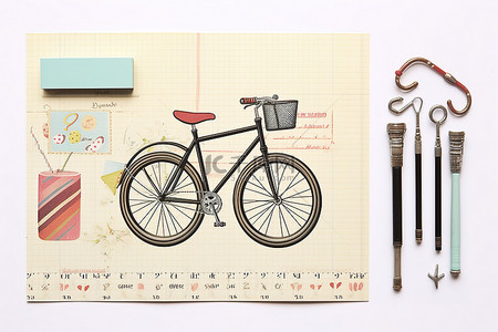 自行车固定纸 diy 艺术剪贴画