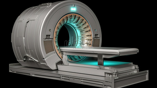 核磁共振设备扁平背景图片_包括剪切路径 3D 渲染 mri 磁共振断层扫描成像扫描设备