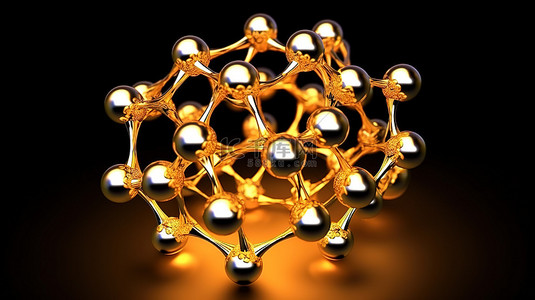 医疗布景背景图片_分子 dna 结构与原子的 3d 渲染模型
