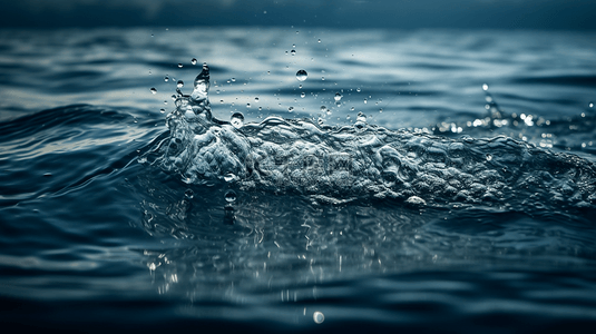 动感水珠水花水纹背景图片_蓝色水花喷溅透明的水质感背景