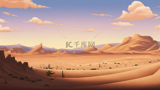 沙漠戈壁背景图片_沙漠夏季热带树木荒漠天空