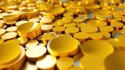 黄色彩色背景背景图片_圆形黄色抽象背景的 3d 呈现器