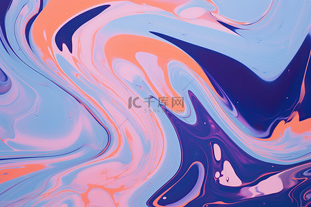 紫色漩涡背景图片_一幅带有蓝色粉色和紫色漩涡的抽象画
