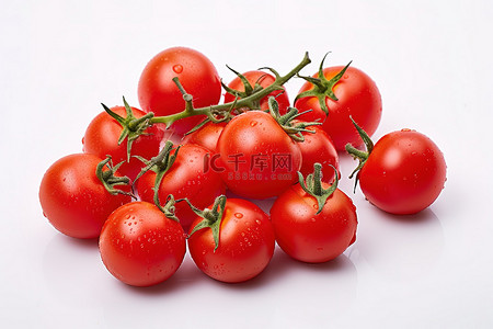 白色表面上的西红柿
