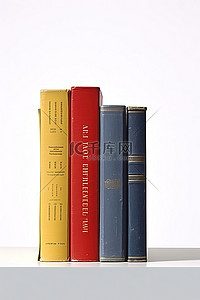 书架背景图片_一个书架上的四本书叠放在另一个书架上