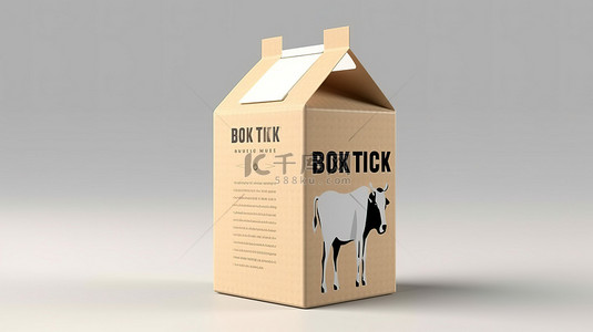 孤立的白色背景牛奶盒的 3d 插图