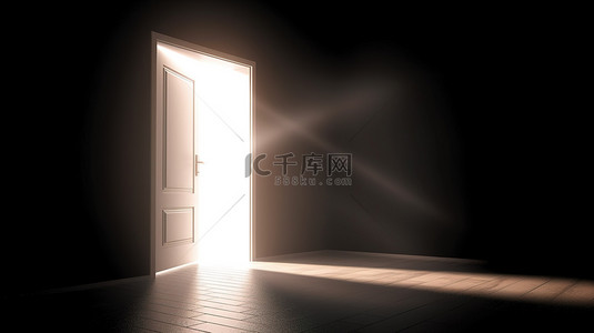 银杏之家背景图片_3D 渲染中的照明机会之门