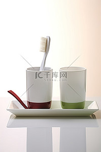 牙膏牙刷杯背景图片_小杯咖啡和牙刷和牙膏