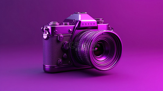3d 相机图标象征着紫色洋红色 3d 渲染中的摄影