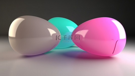 3D 渲染语音气泡气球聊天的插图