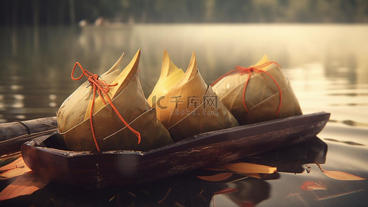 节传统文化背景图片_端午节金色粽子美食