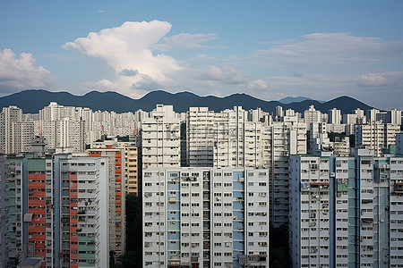 天空山脉背景图片_首尔房地产繁荣城市整合研究