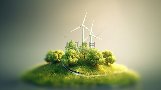 想法背景图片_未来清洁能源可视化 3D 计算机生成的概念