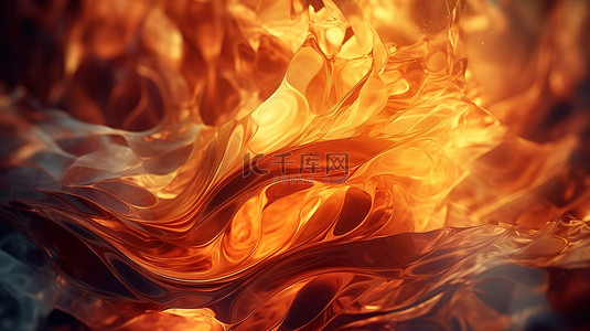 黑色火光背景图片_精心制作的 3D 抽象火焰