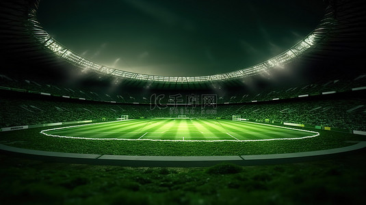 绿色足球背景背景图片_绿色色调足球场的 3d 渲染