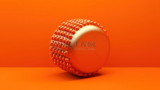 充满活力的橙色背景上简单语音气泡图标的 3d 插图